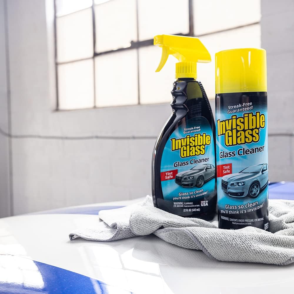Invisible Glass 91164-4PK Premium Aerosol Glass and Window Cleaner for Auto and Home Cleans Glass, Windows, Windshields, and More, Streak-Free, Ammonia-Free, Tint-Safe, 19 oz (Pack of 4)