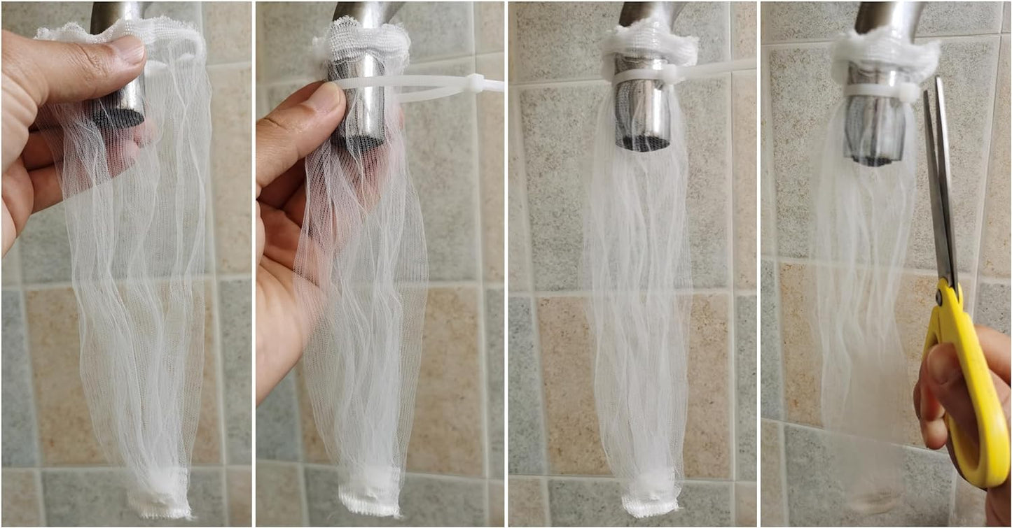 24 Pack Washing Machine Hose Lint Traps Washer Lint Catcher Dog Pet Hair Remover Laundry Lint Mesh Filters with Cable Ties