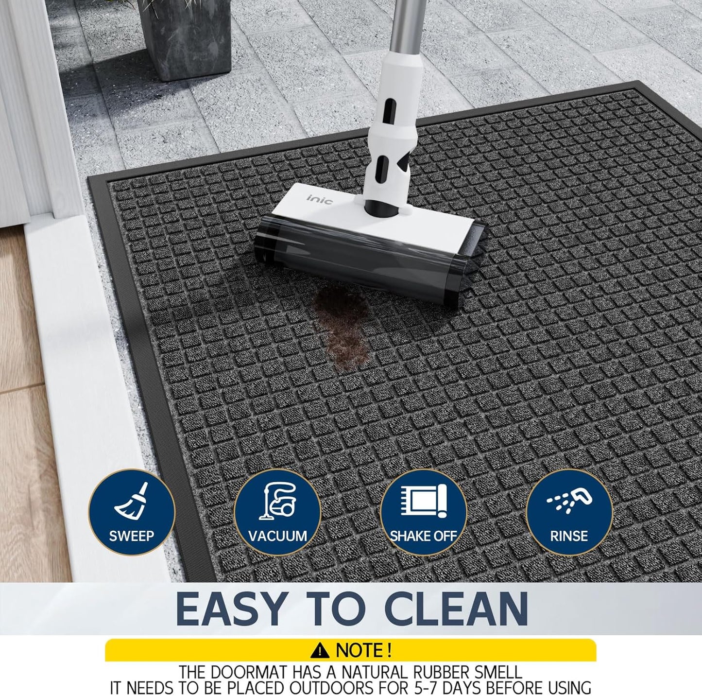 Indoor Outdoor Front Door Mats, 72" x 36" Rubber Backing Non Slip Durable Welcome Floor Mats for Patio, Garage Entrance, Stain and Fade Resistant Commercial Doormats for High Traffic