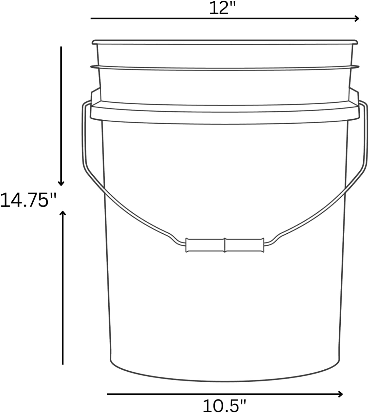 House Naturals 5 Gallon Premium HPDE Plastic Bucket - Made in USA Food Grade Storage Container, BPA Free All Purpose Pail (2, Pink)