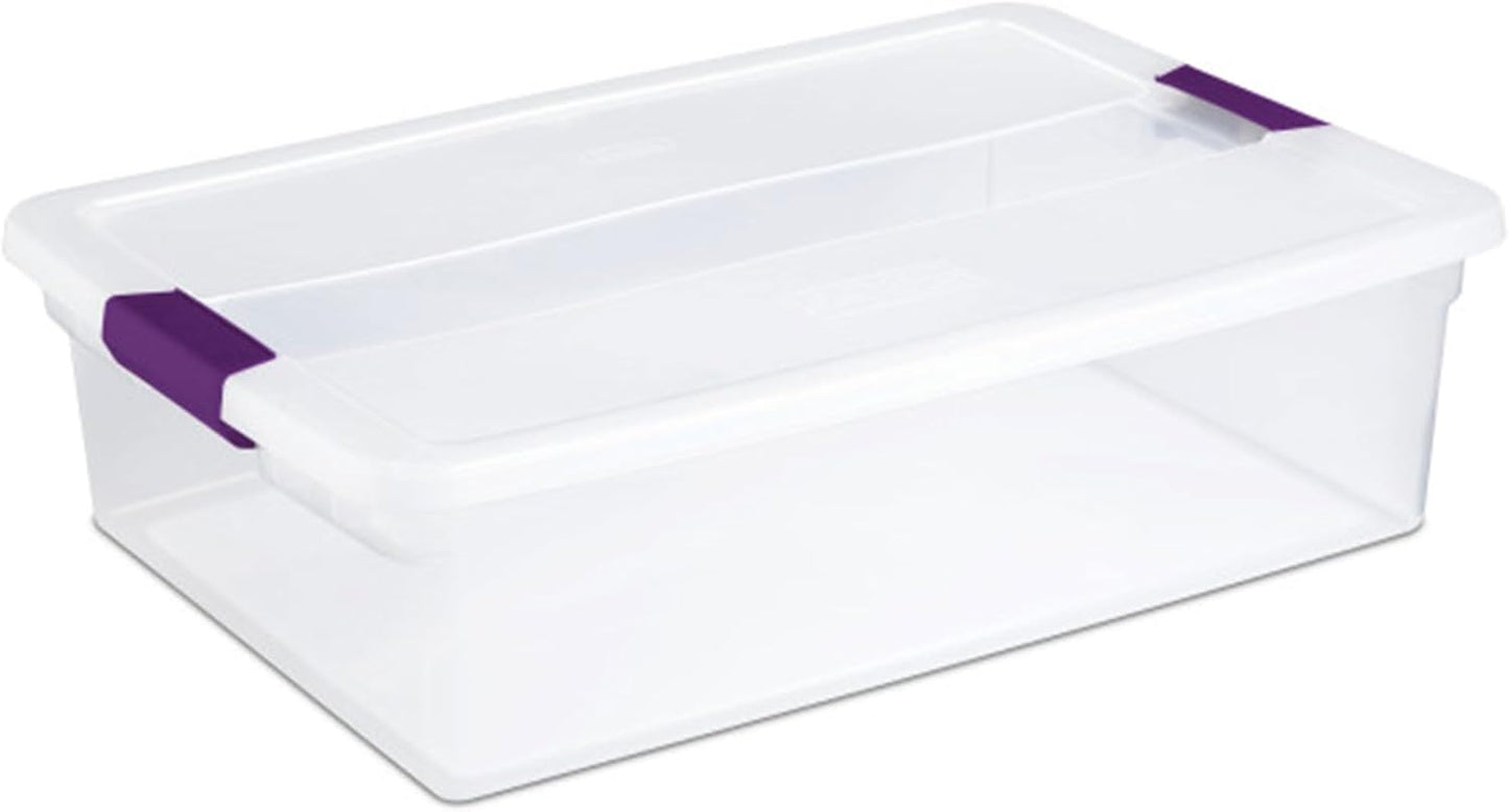 Sterilite 24-Pack ClearView Latch Box, Stackable Storage Organizer Bins for Home, 32 Quart