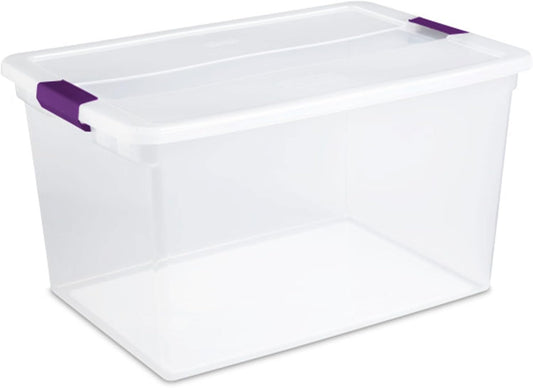 Sterilite 18-Pack 66 Quart Clearview Latch Box, Stackable Organizer Bins with Latching Lids - Clear Plastic Organization Containers for Closet, Bedroom, Shelving Units and Everyday Home Storage