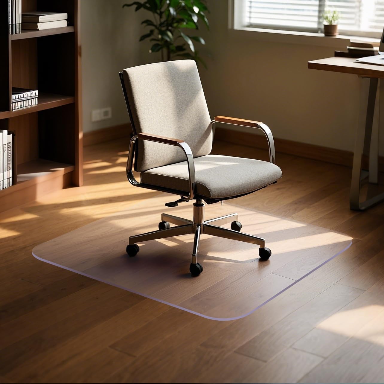 SOONAN Chair Mat for Hardwood Floor, 48" x 36" Clear Office Floor Mat, 0.08" Thickness Heavy Duty Computer&Desk Chair Mat,Floors Protector Chair Mats for Home & Office
