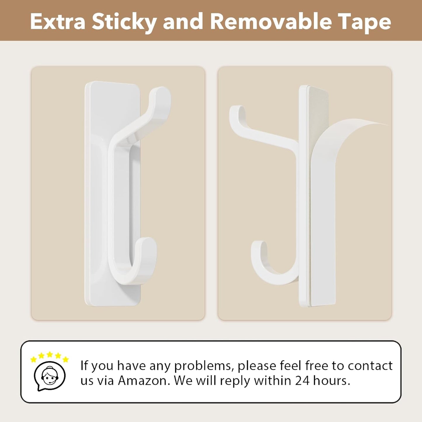 12 Pack Wall Hooks for Coat and Towel: 13LB Adhesive Door Hanger Stick on, White