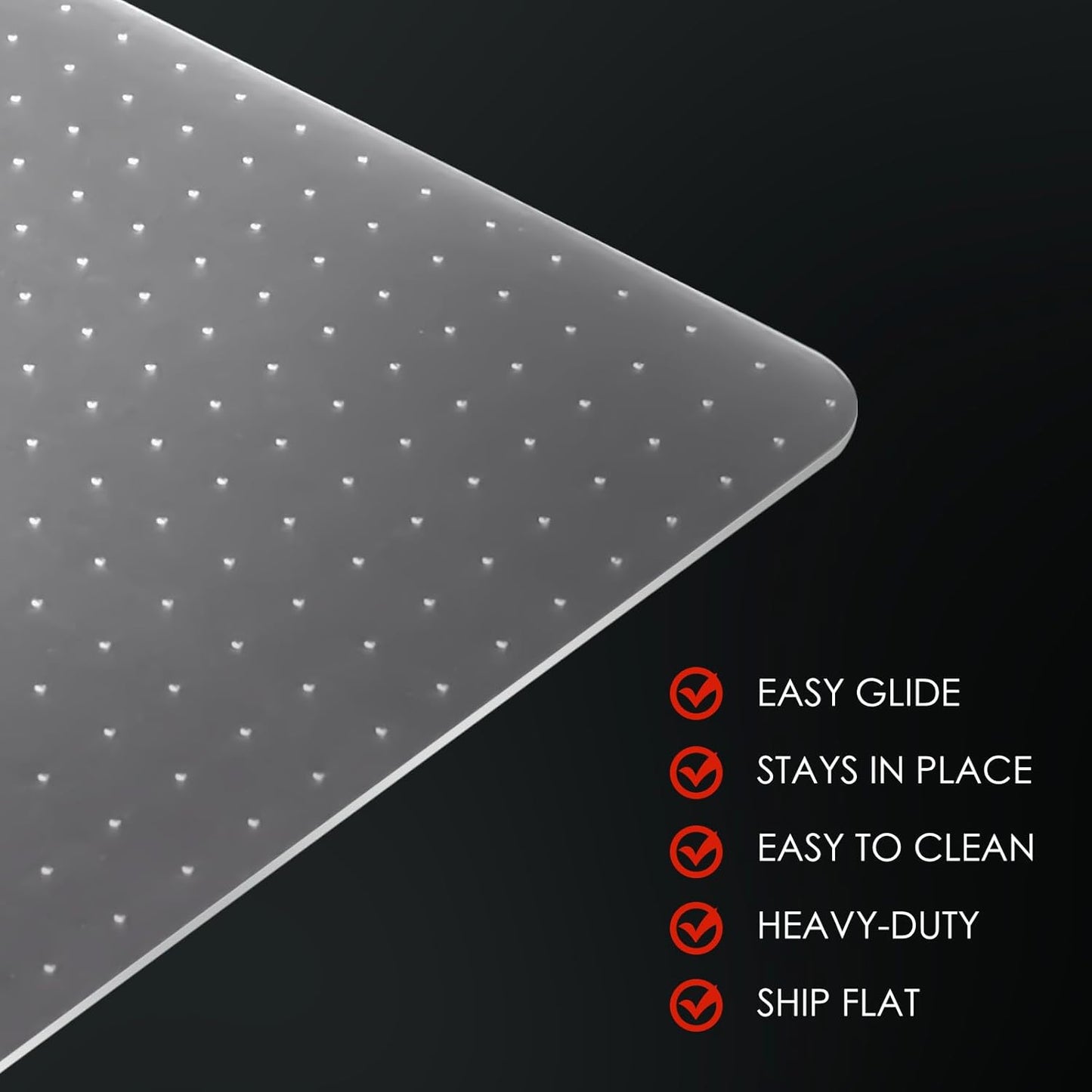 Kuyal Office Chair Mat for Carpet, 2 Pack 32x 49 Clear Heavy Duty Computer Chair Mat, Under Desk Protector Carpeted Floors Mat, Easy Chair Movement,Ship Flat