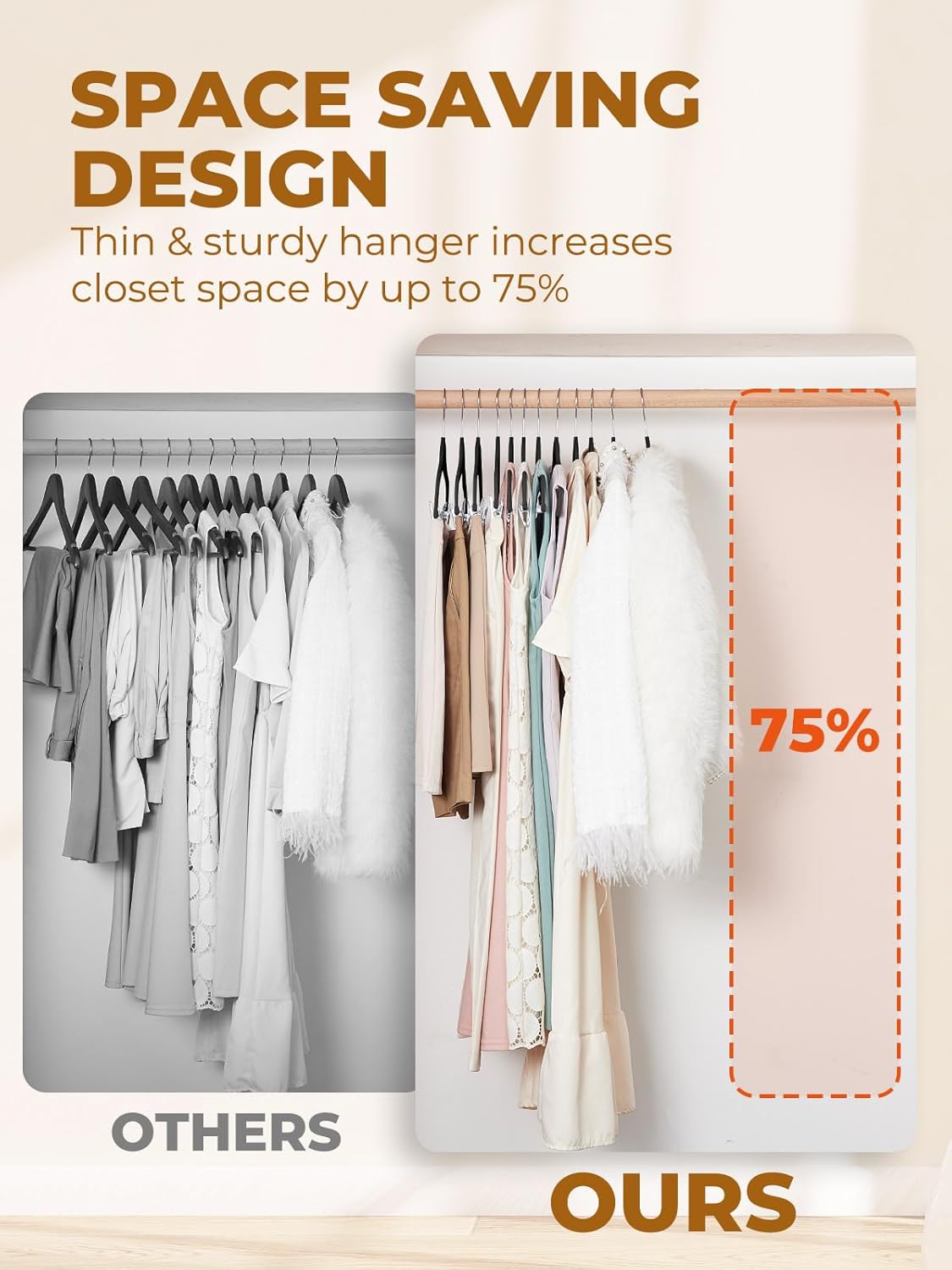HOUSE DAY Black Velvet Skirt Hangers 48 Pack, Pant Hanger with Adjustable Clips, Space Saving Non Slip Clip Hangers for Pants, Skirts, Shorts
