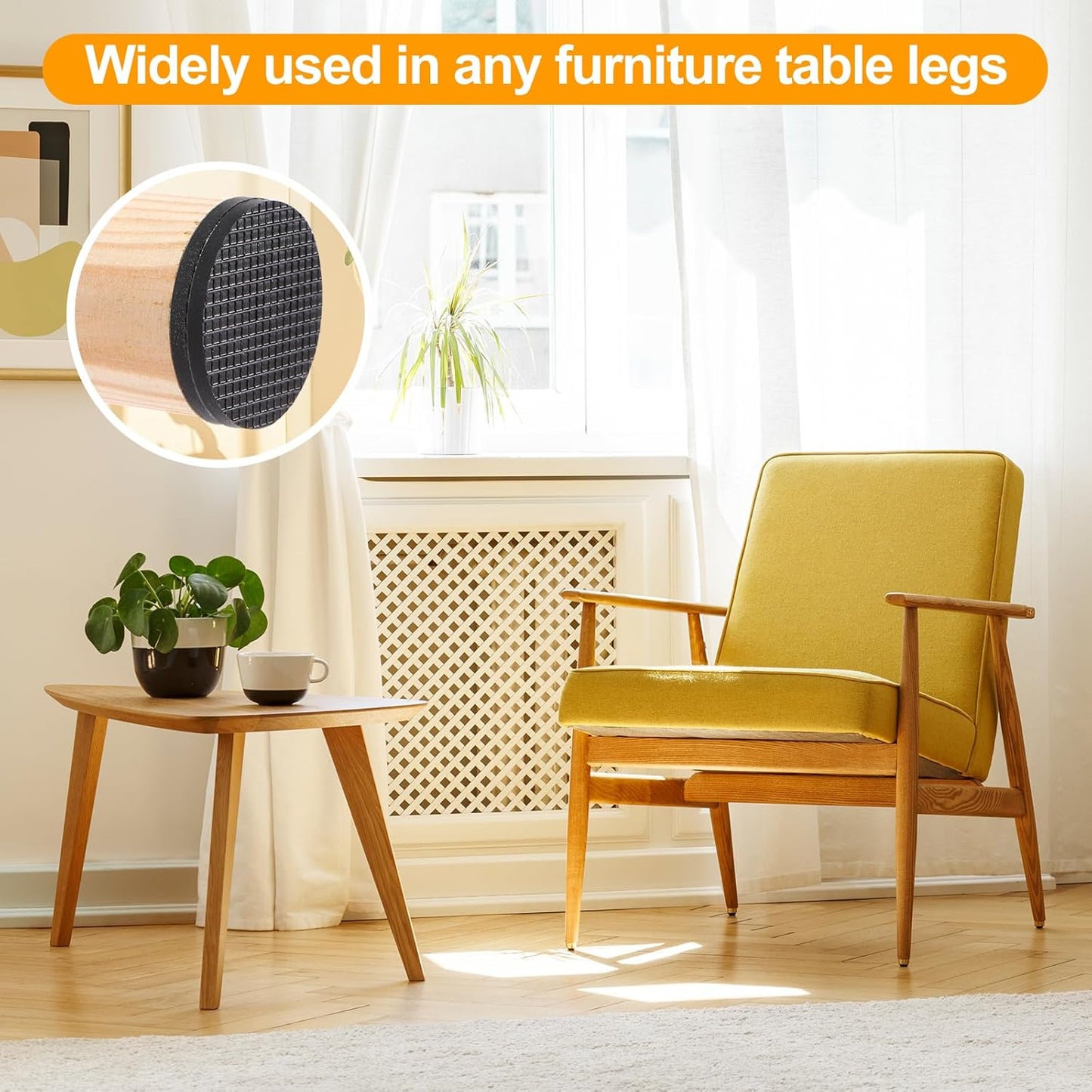 CHUNZEXI Non Slip Furniture Pads - 16 Premium Furniture Grippers Self Adhesive Rubber Furniture Feet, Anti Slide Furniture Hardwood Floor Protector for Keep Couch Stoppers (2 inch Round)
