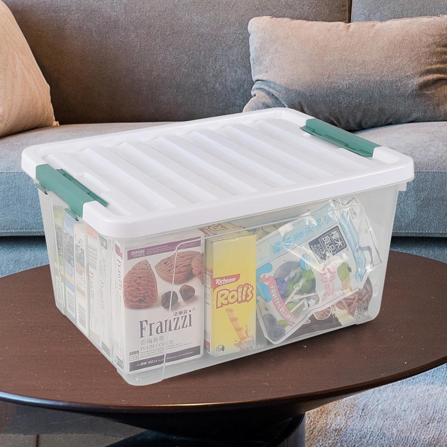 Xyskin 35 Quart Clear Large Storage Box, Plastic Storage Bins, Set of 6