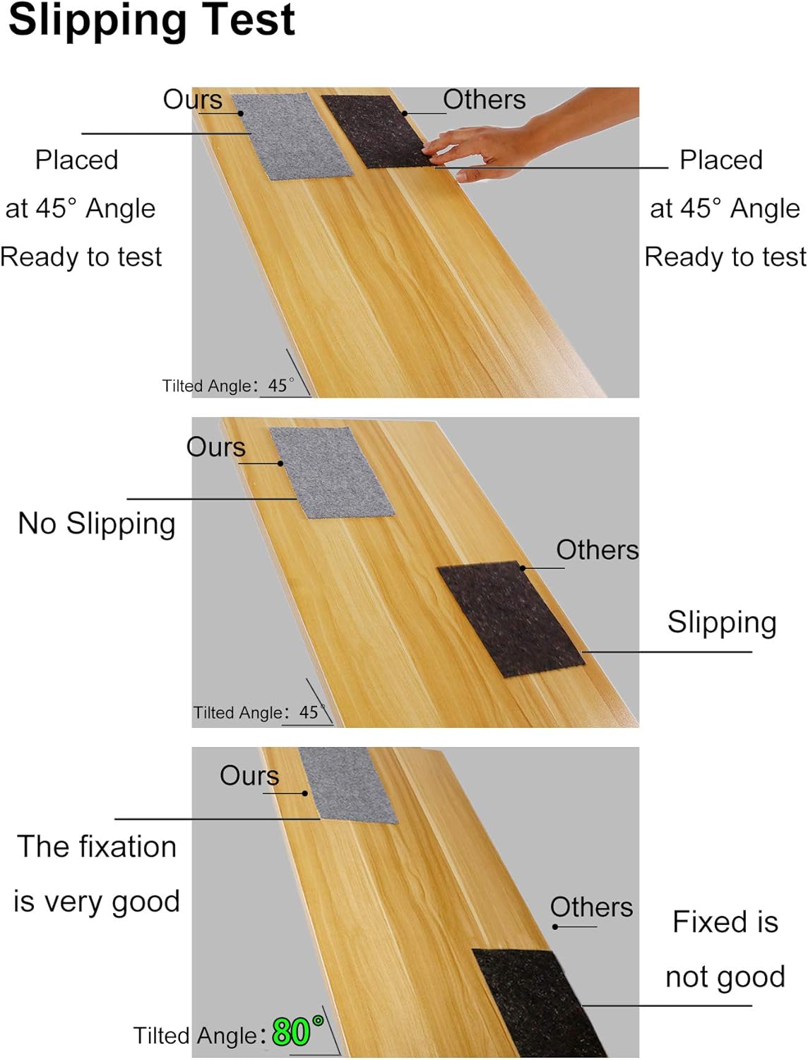Non Slip Rug Pad Grippers - Round 4x4, 1/8" Thick, (Felt + Rubber) Double Layers Area Carpet Mat Tap, Provides Protection and Cushioning for Hardwood or Tile Floors