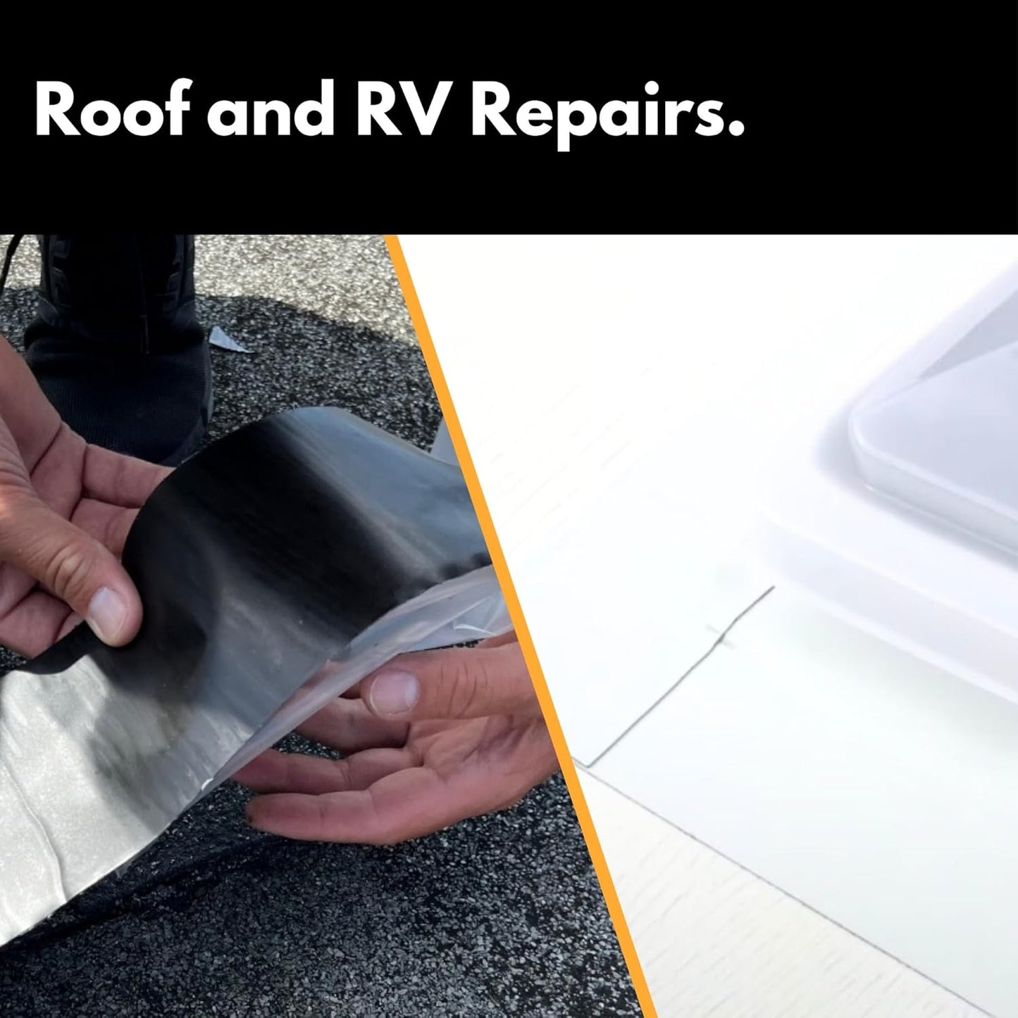 HSS Sealant Tape with MicroSealant - Waterproof Commercial Roofing Tape for Roof and RV Repair - UV- & Weatherproof (Black, 4 inch x 50 feet)