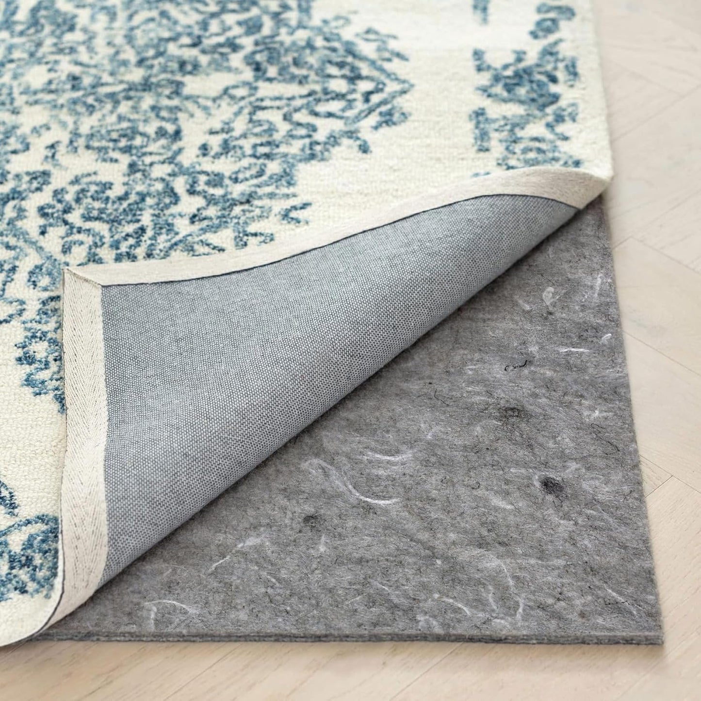 RUGPADUSA - Dual Surface - 6'10" x 8'10" - 1/8" Thick - Felt + Rubber - Non-Slip Backing Rug Pad - Adds Low-Profile Comfort and Protection