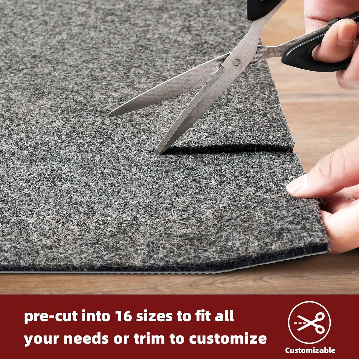 BAGAIL Felt and Natural Rubber Backing Rug Pads 1/8” Thick, Round 6 Feet Non Slip Rug Gripper Keep Rugs in Place, Under Area Rug Protective Cushioned Pads, Carpet Runners, Hardwood Floors Protection